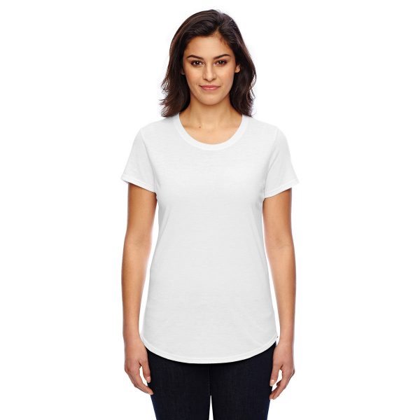 Anvil Women s White Triblend Scoop Neck T-Shirt Online Sale