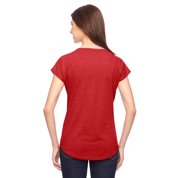 Anvil Women s Heather Red Triblend V-Neck T-Shirt For Sale - Image 2
