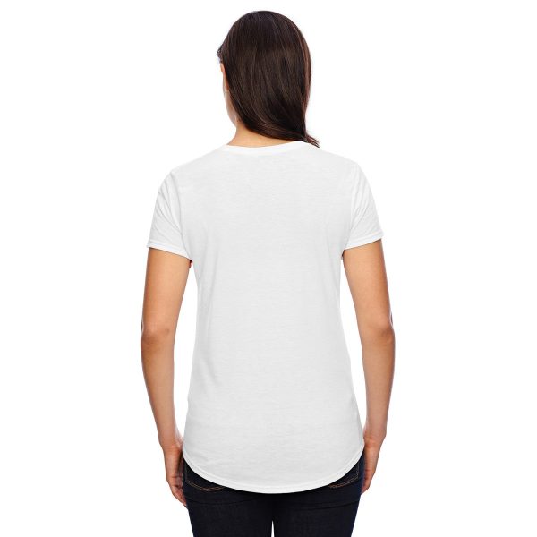 Anvil Women s White Triblend Scoop Neck T-Shirt Online Sale - Image 2