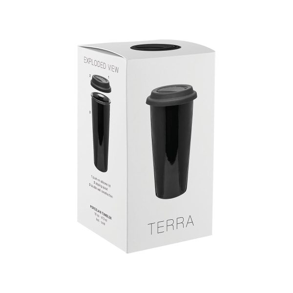 ETS Black Terra Tumbler with Aqua Lid -16 oz Discount - Image 2