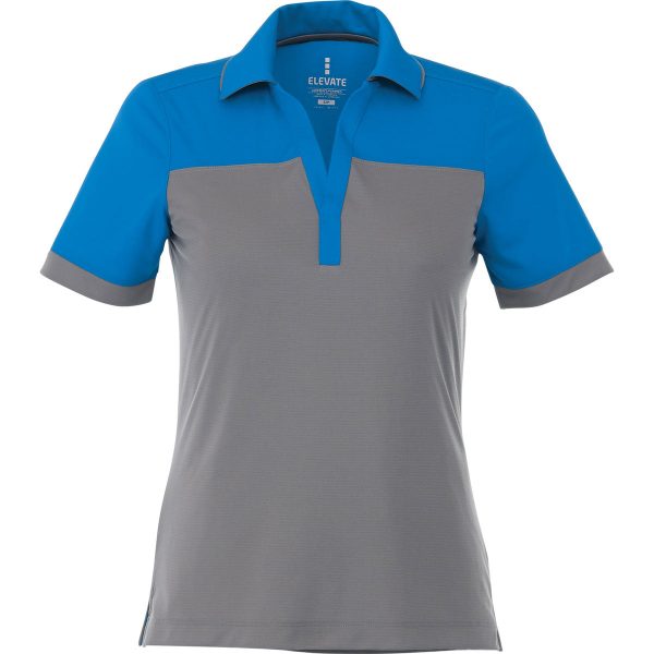 Elevate Women s Olympic Blue Steel Grey Mack Short Sleeve Polo Cheap