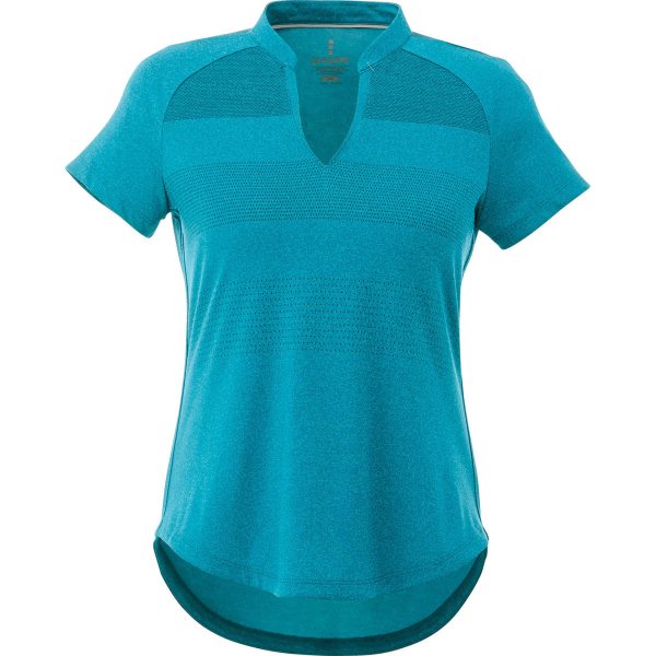 Elevate Women s Aspen Blue Heather Antero Short Sleeve Polo Cheap